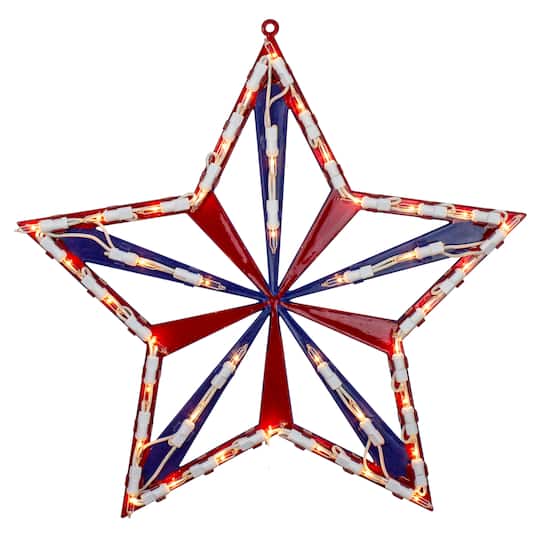 14" July 4th Star Window Silhouette Decoration